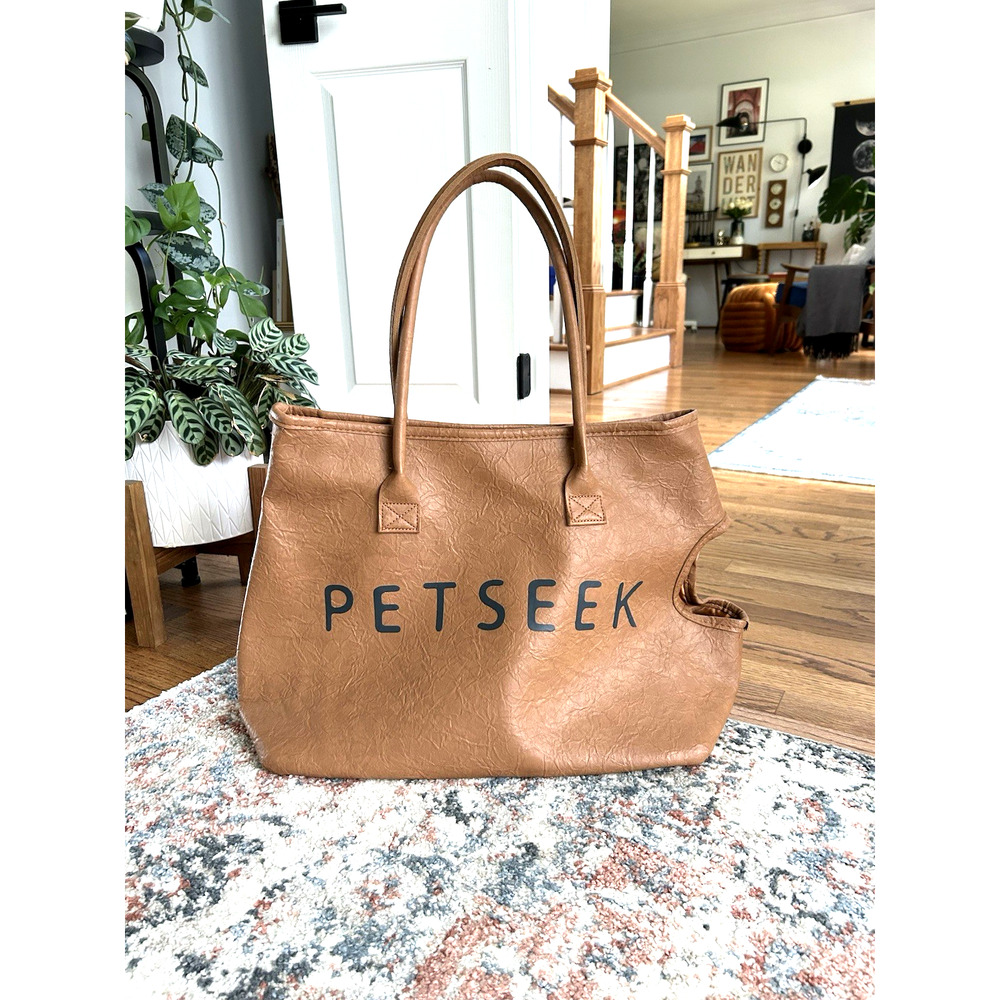 Fashion Dog Purse Pet Carrier Leather Bag for Small Dogs Cats Puppy, Portable